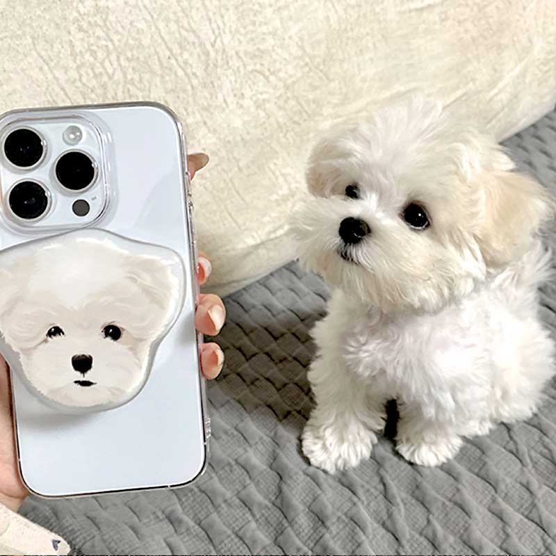 cartoon custom popsocket and a dog