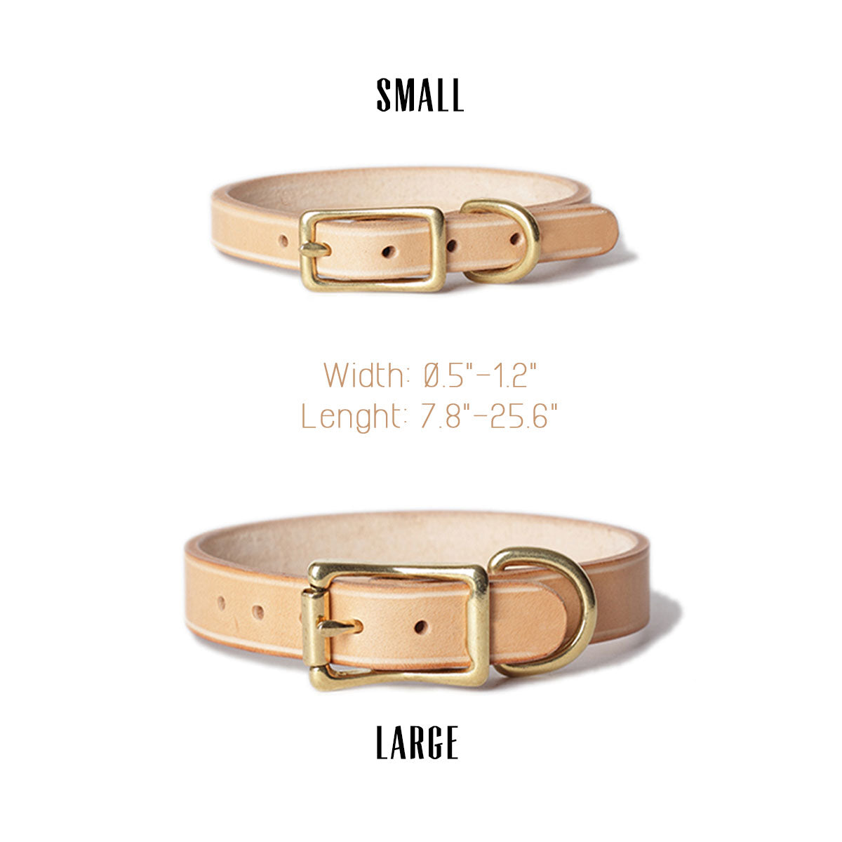 adjustable leather collar small to extra-large