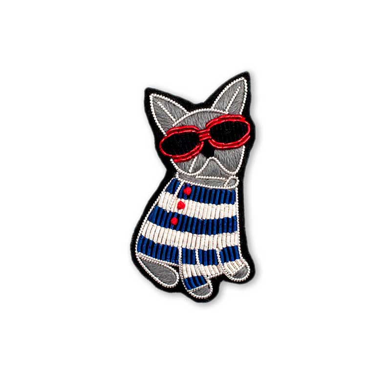 blue french bulldog brooch
