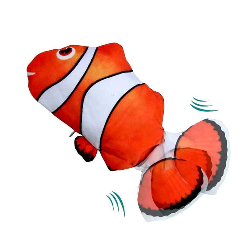clownfish floppy interactive cat toy