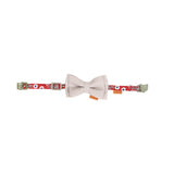 Load image into Gallery viewer, gray cute floral cat collar with solid color bow tie