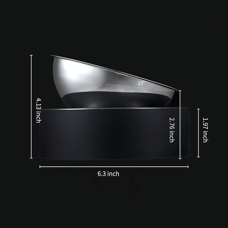 dimension of petkit cybertail elevated cat bowls