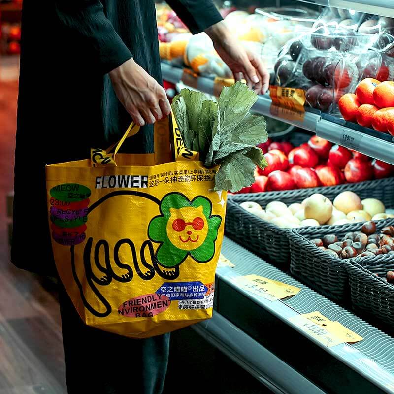 Funny Cat Reusable Grocery Bag