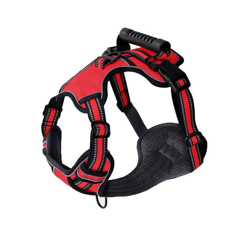 no pull reflective dog harness with strong handle red