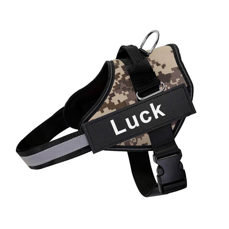 personalized dog harness with side release buckle desert camouflage