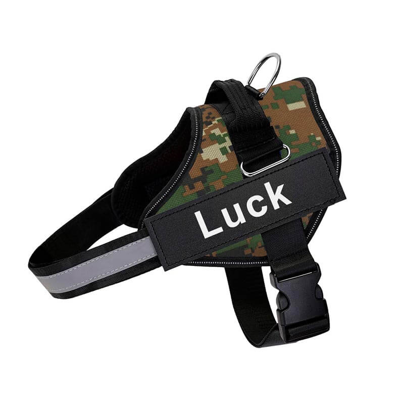 personalized dog harness with side release buckle green camouflag