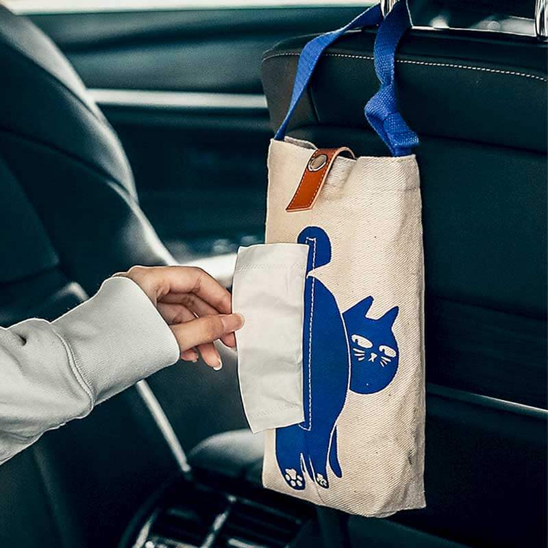 pulling tissue out of car tissuse holder