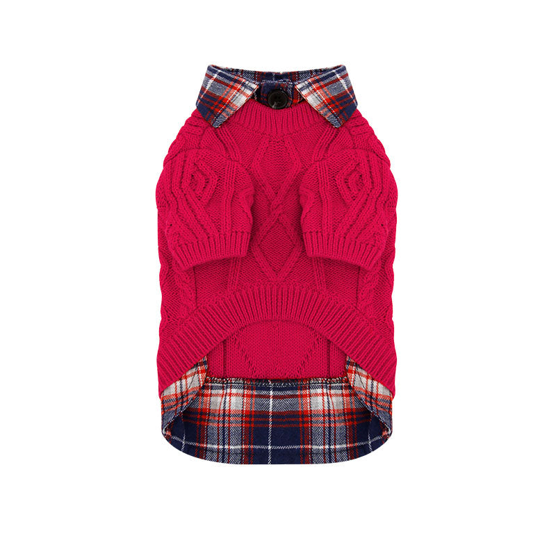 the front of the vintage fake two piece dog sweater