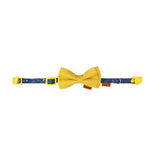 Load image into Gallery viewer, cute floral cat collar with solid color bow tie yellow